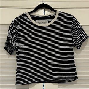 Nili Lotan navy white striped Brady short sleeve tshirt, size S